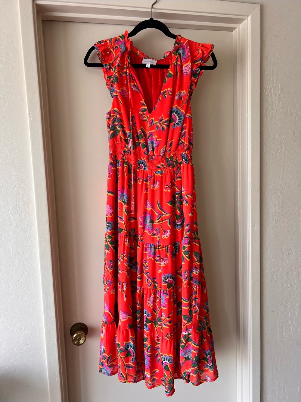Sugarlips pinkish red floral Maxi Dress
